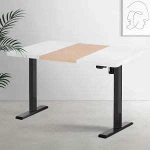 120cm Motorised Standing Desk Sit Stand Desks - White & Pine