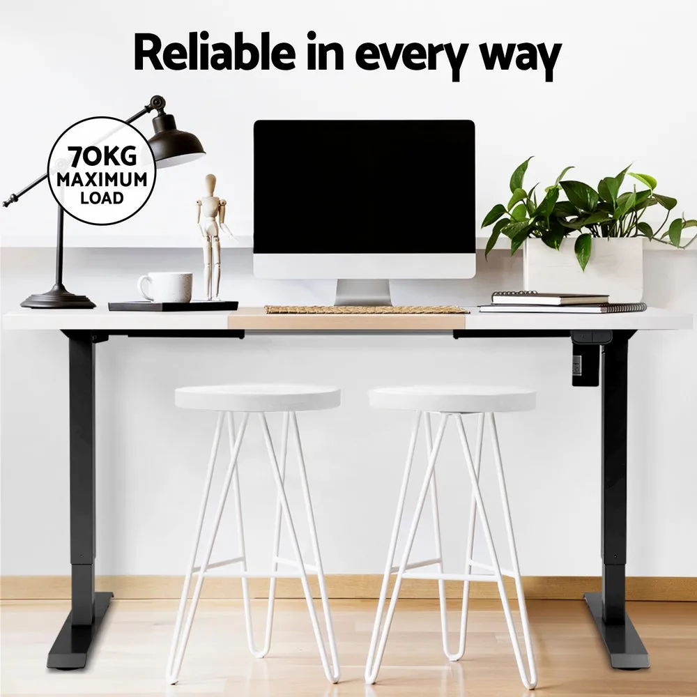 120cm Motorised Standing Desk Sit Stand Desks - White & Pine