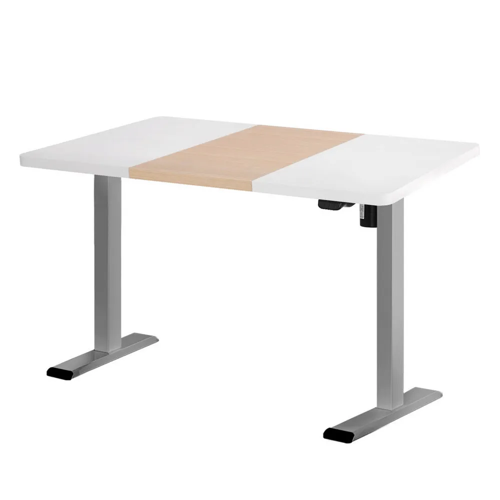 120cm Standing Desk Electric Sit Stand Desks - White & Pine