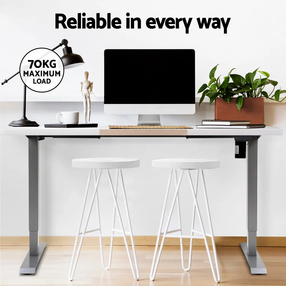 120cm Standing Desk Electric Sit Stand Desks - White & Pine