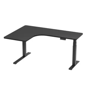 160cm Standing Desks L-shape Motorised - Black