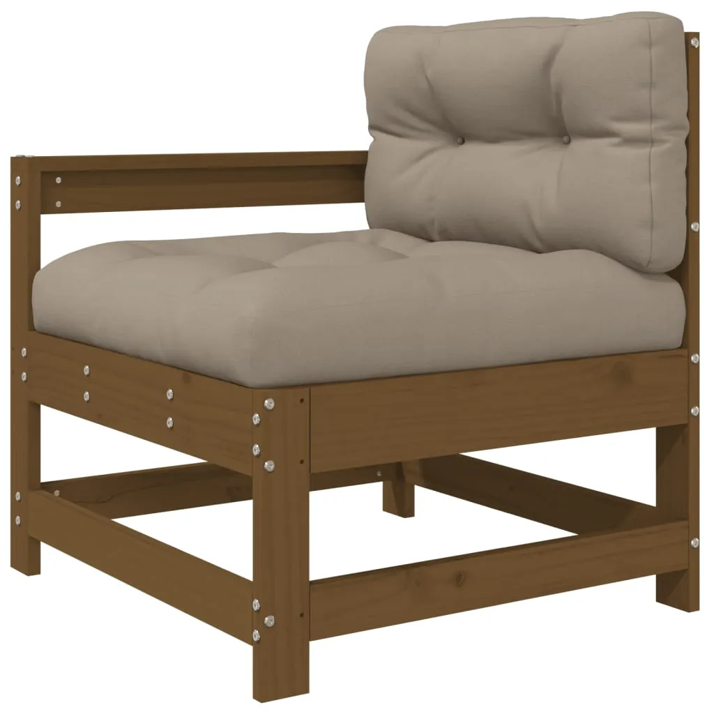3 Piece Garden Lounge Set with Cushions Honey Brown Solid Wood