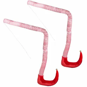 42" Stripe Elf Legs: Red & White (Set of 2)