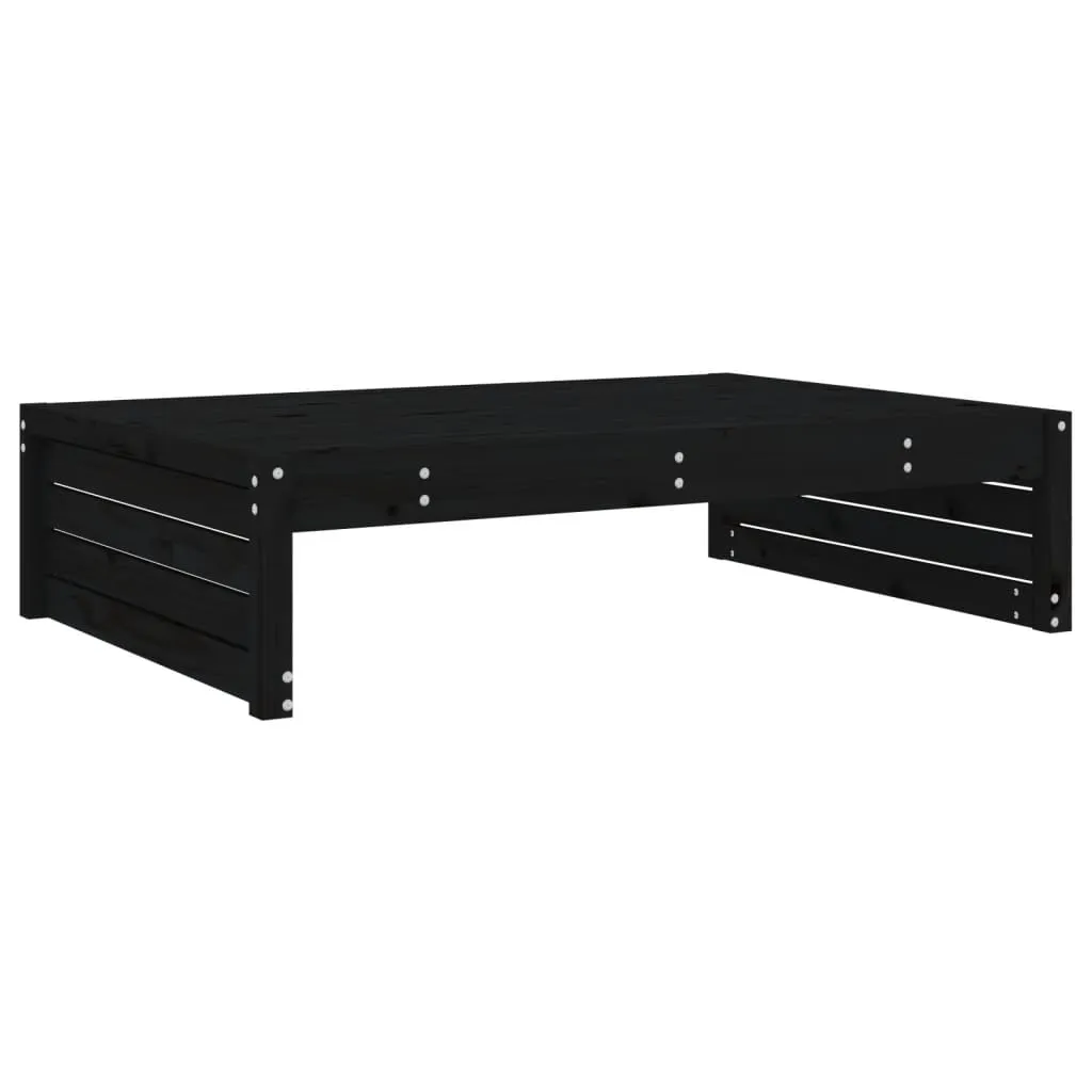 5 Piece Garden Lounge Set Black Solid Wood Pine
