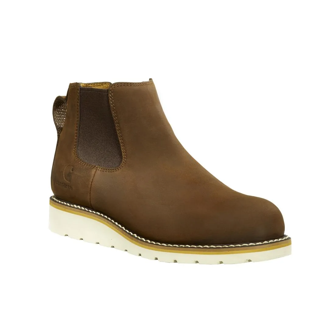 5" Wedge Steel Toe Chelsea Work Boot Dark Brown
