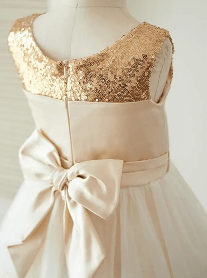 A-Line Crew Knee-Length Tulle Flower Girl Dress  FL04