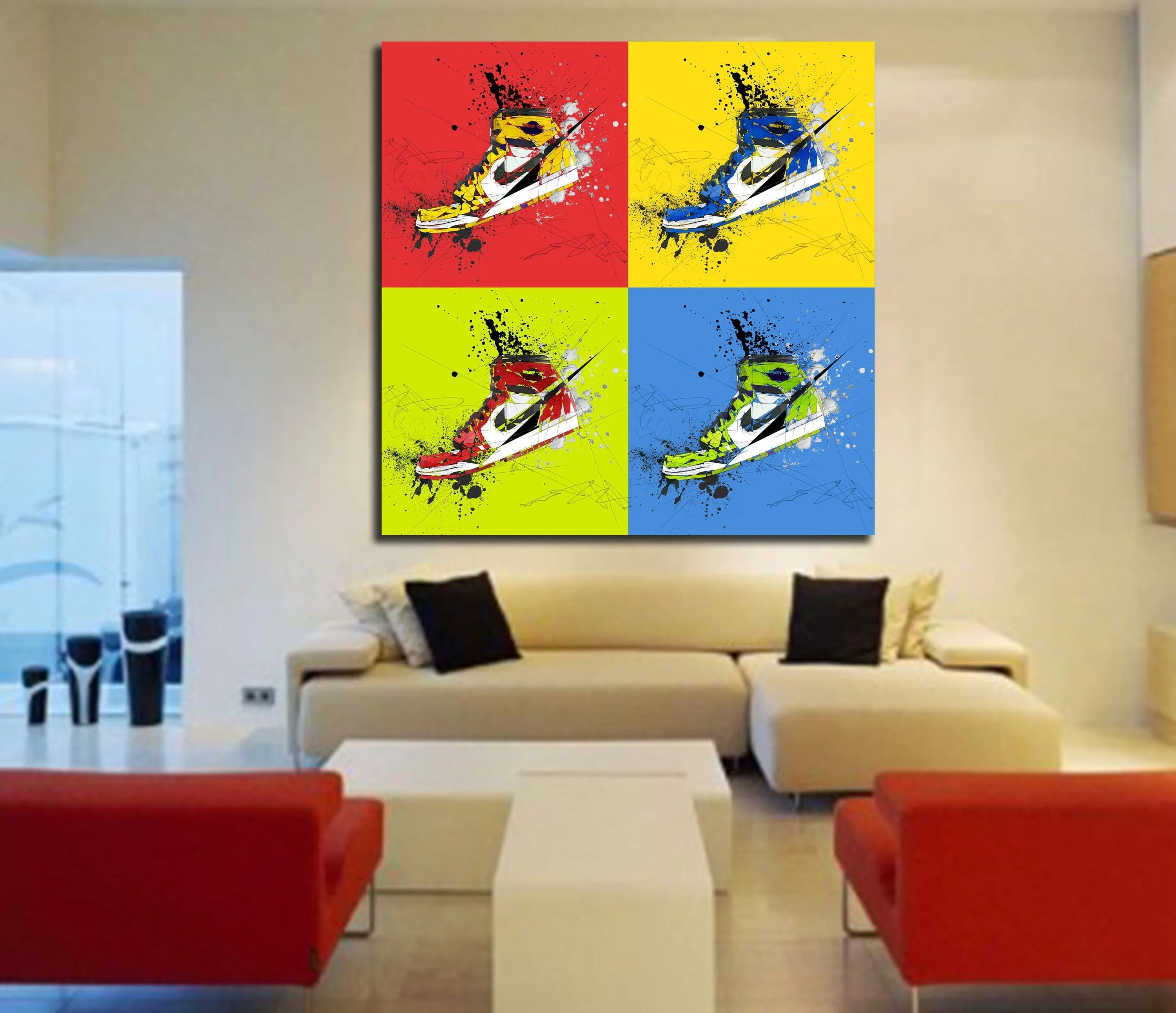 ABSTRACT SNEAKERS MULTICOLOR ART INSPIRED BY AIR JORDANS SNEAKERS //SNK-AJ00