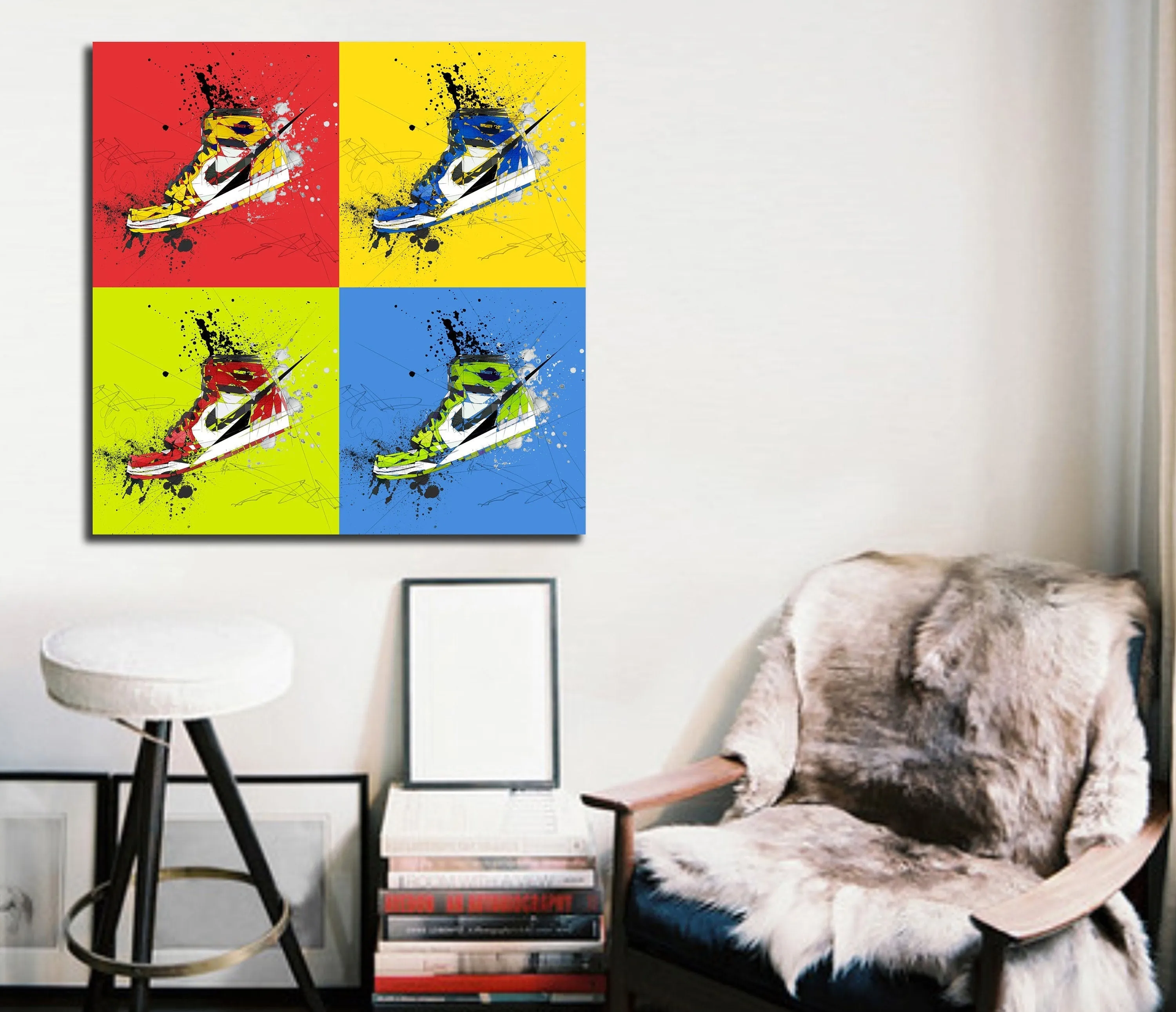 ABSTRACT SNEAKERS MULTICOLOR ART INSPIRED BY AIR JORDANS SNEAKERS //SNK-AJ00
