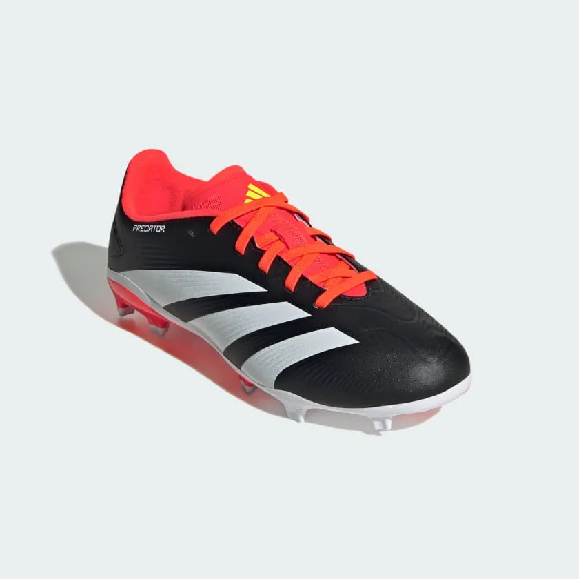adidas Predator League Low FG Junior Firm Ground Soccer Cleat - Core Black/White/Solar Red