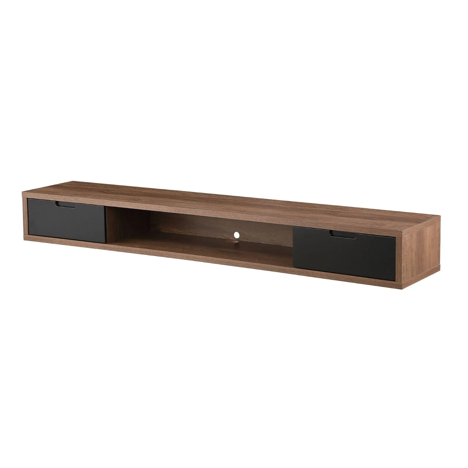 Air Entertainment Cabinet, Wall Mount TV Unit, 2000mm Dark Oak by Criterion