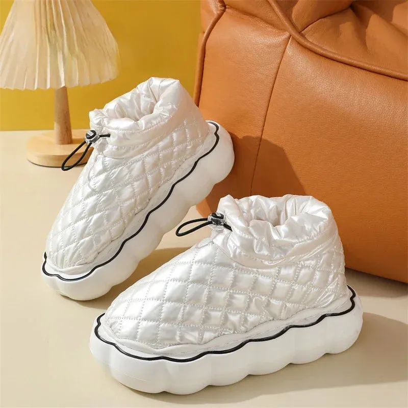 AMOZAE- - Waterproof Snow Boots Warm Down, Thick Sole Cloud Ankle Boot