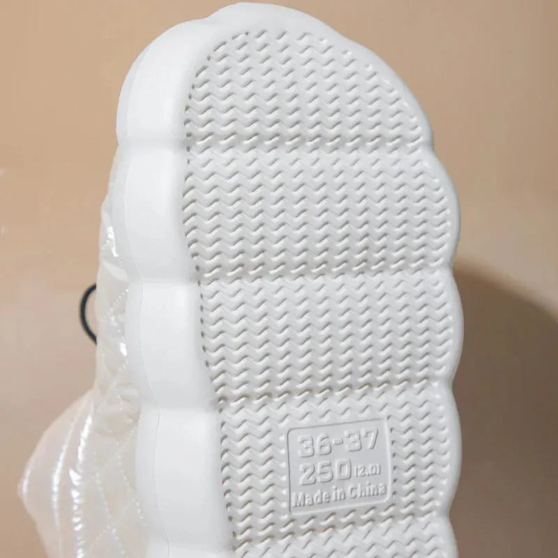 AMOZAE- - Waterproof Snow Boots Warm Down, Thick Sole Cloud Ankle Boot