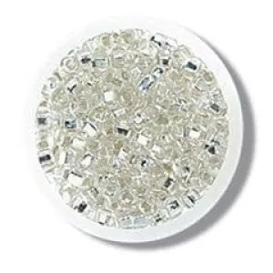 Beads: Rocailles: Silver: 8g in a pack