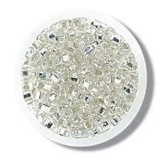 Beads: Rocailles: Silver: 8g in a pack