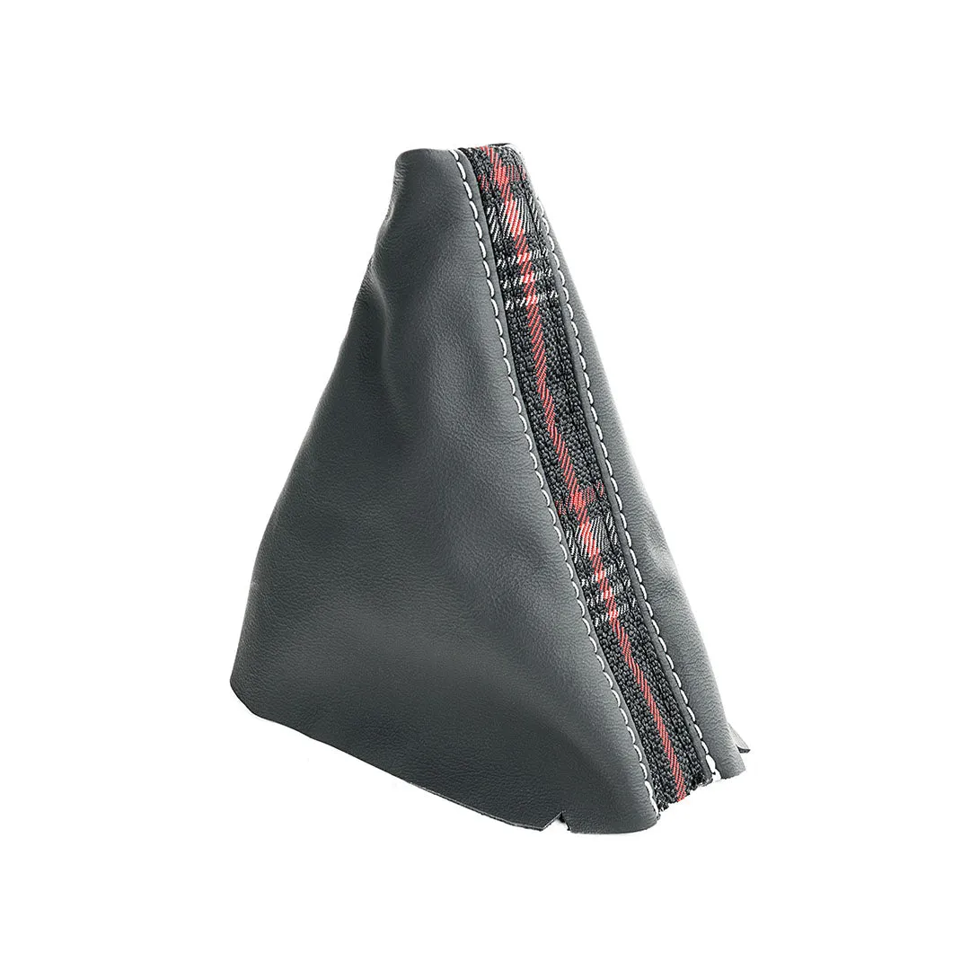 BFI MK7 DSG / Automatic Shift Boot (Black Leather / Silver Stitch) - Clark Plaid Inlay - CLEARANCE