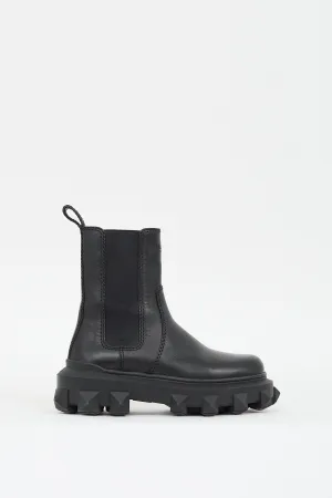 Black Leather Trackstud Beatle Boot