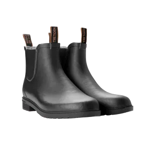 Black Rubber Wool Lined Chelsea Boots