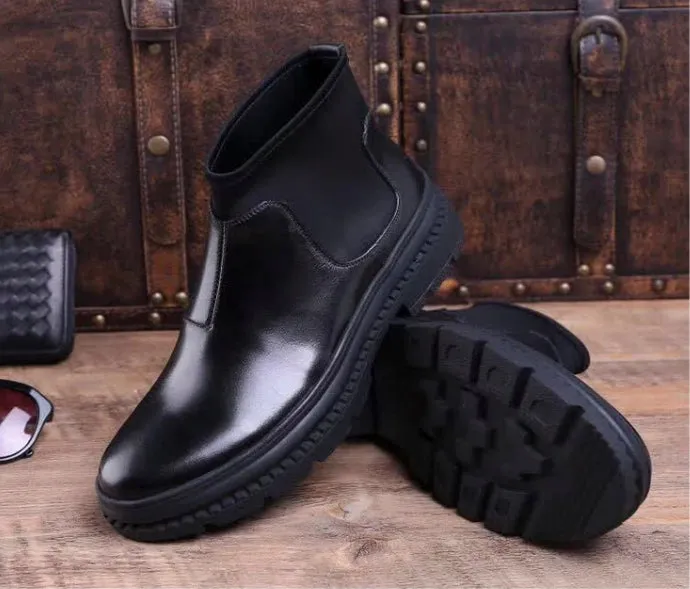 Black Slip On Men Chelsea Boots