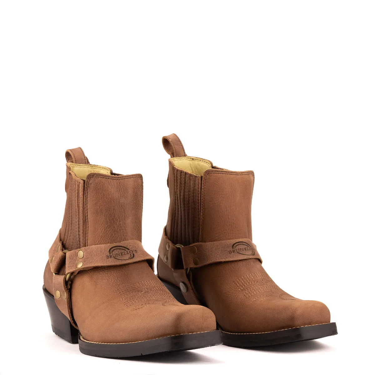 Brunello's Silverado Boot in Camel Fossil