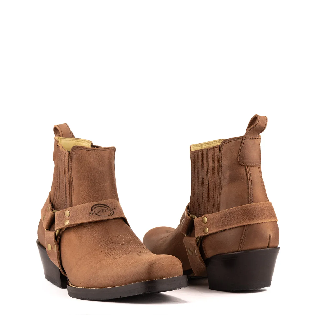Brunello's Silverado Boot in Camel Fossil