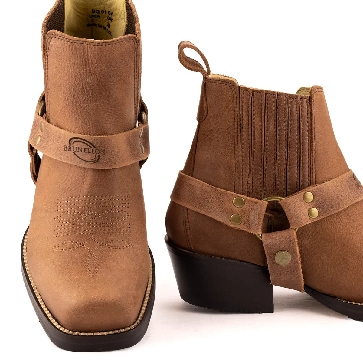 Brunello's Silverado Boot in Camel Fossil