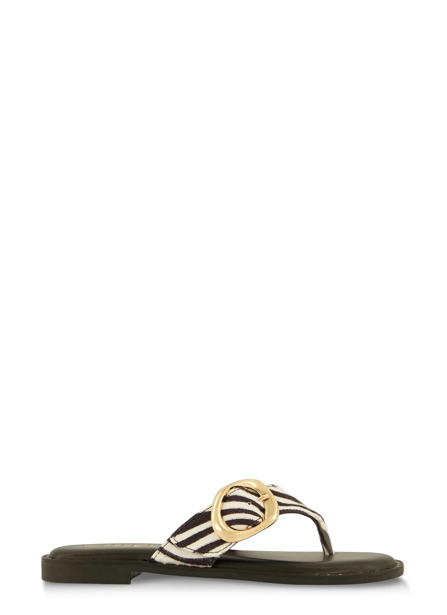 Buckle Detail Thong Slide Sandals