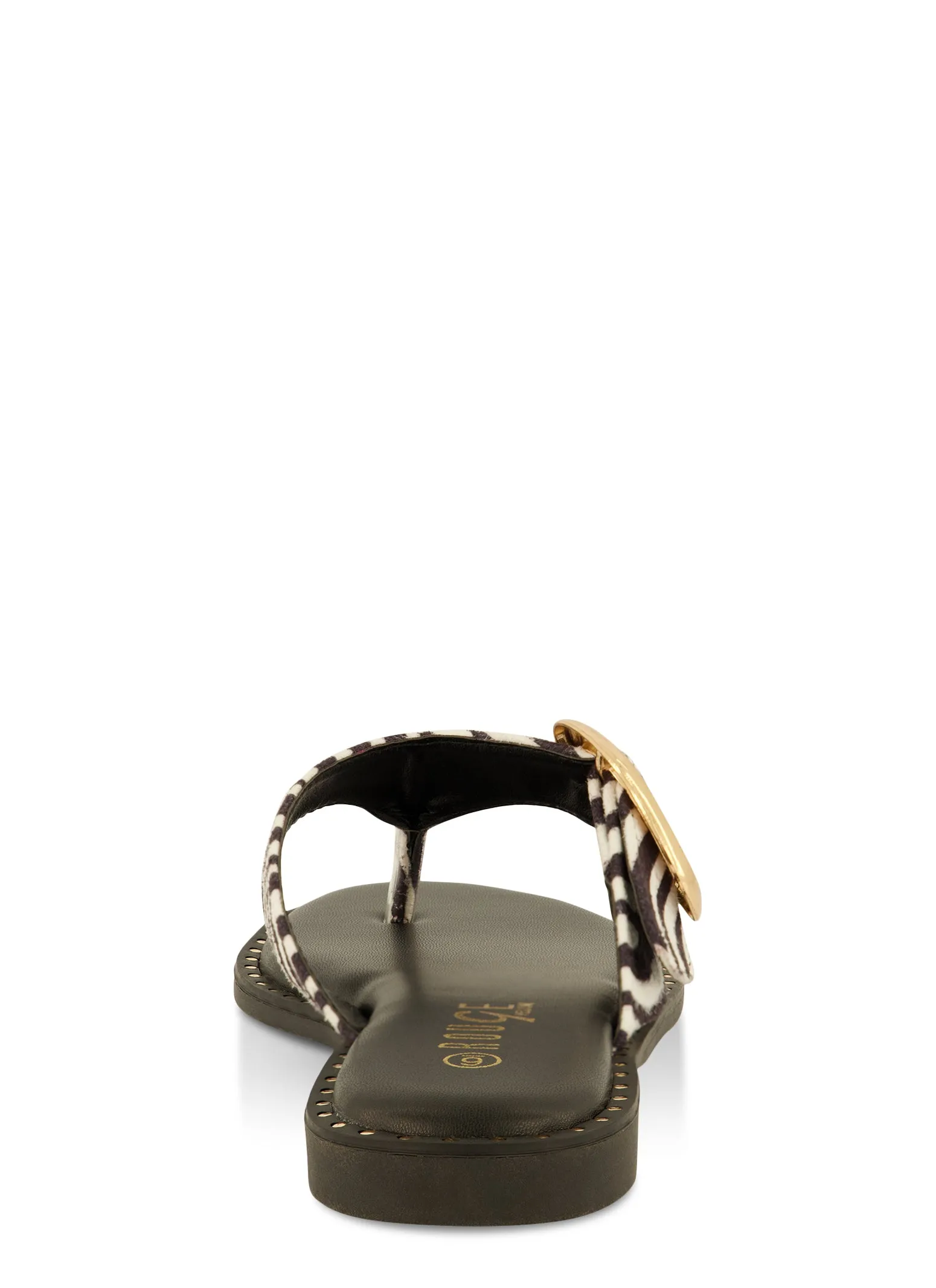 Buckle Detail Thong Slide Sandals