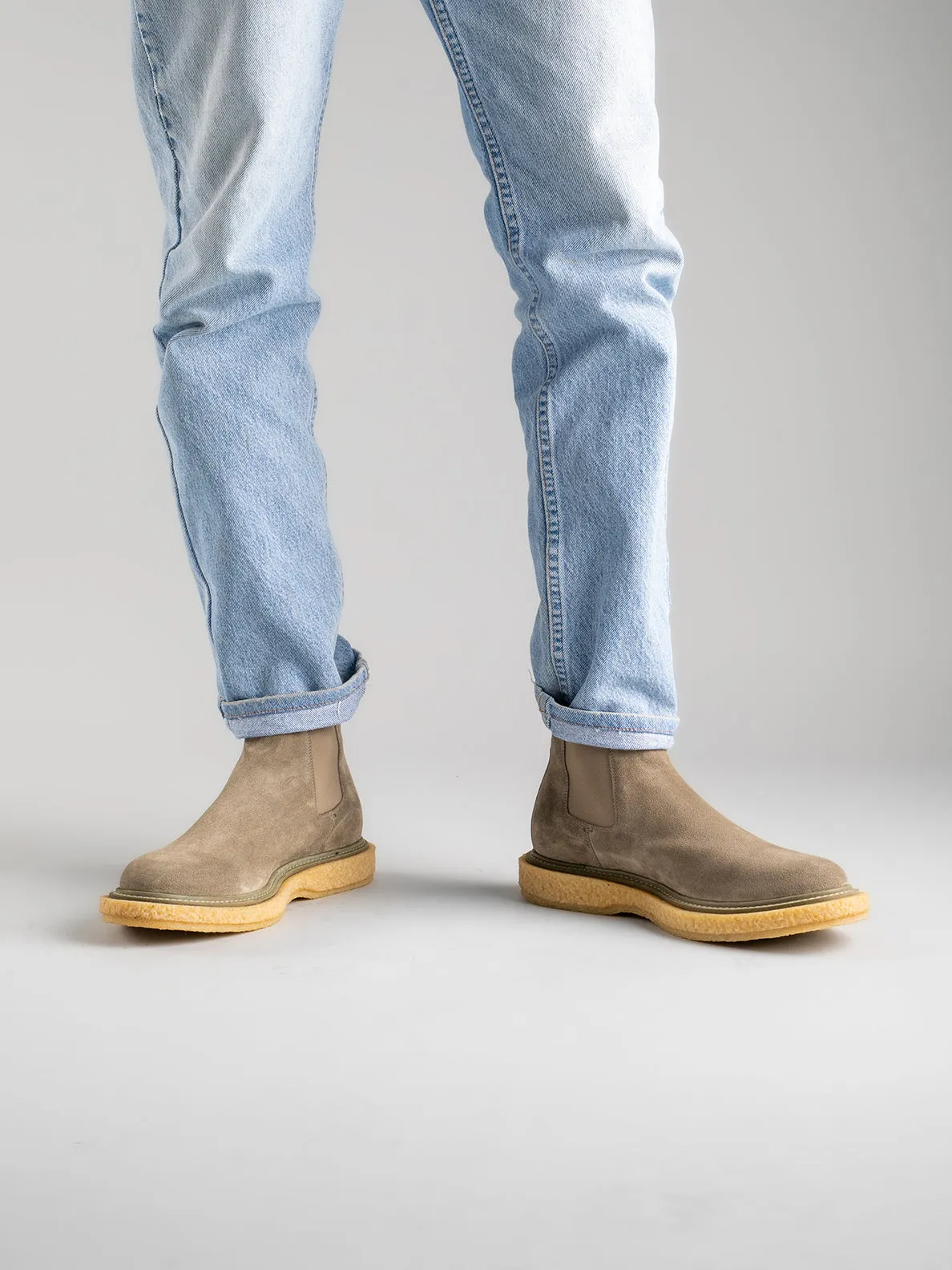 BULLET 002 - Taupe Suede Chelsea Boots
