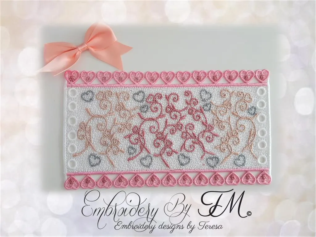 Candle corset hearts /5x7 hoop