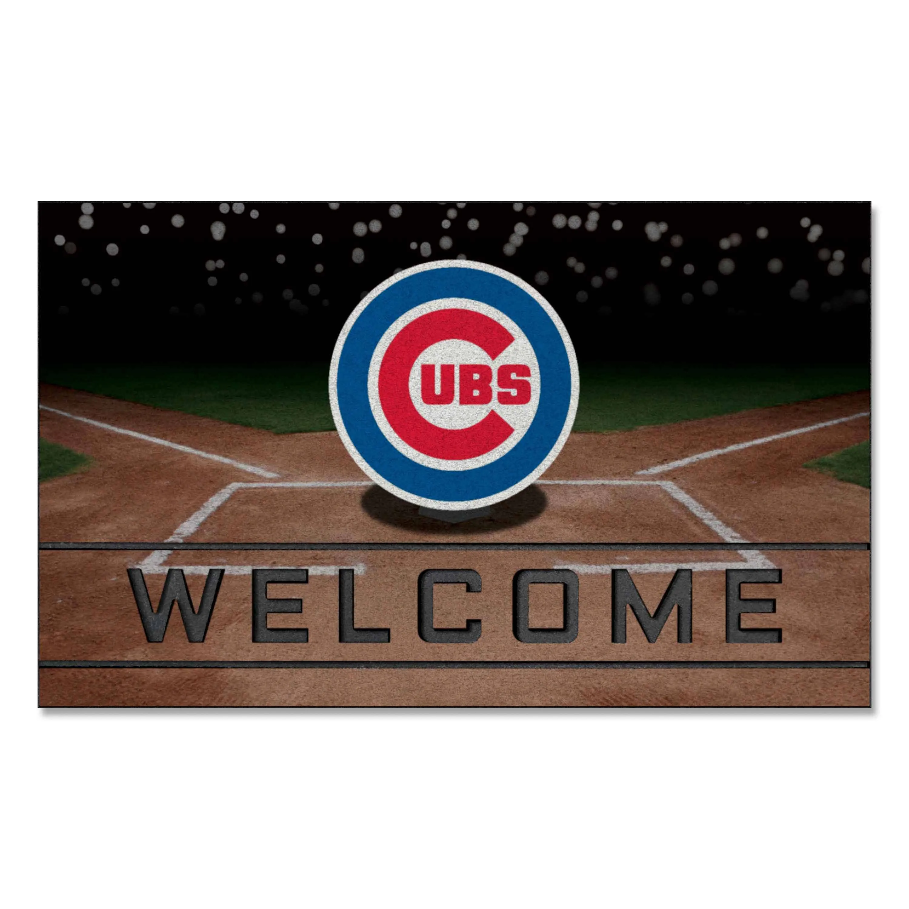 Chicago Cubs Rubber Door Mat - 18in. x 30in.
