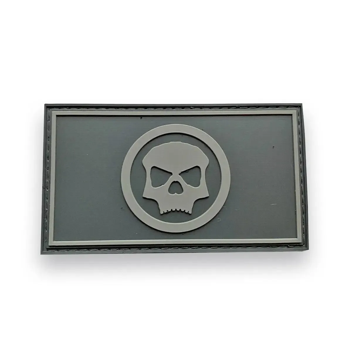 Circle Skull Full Patch - Grey