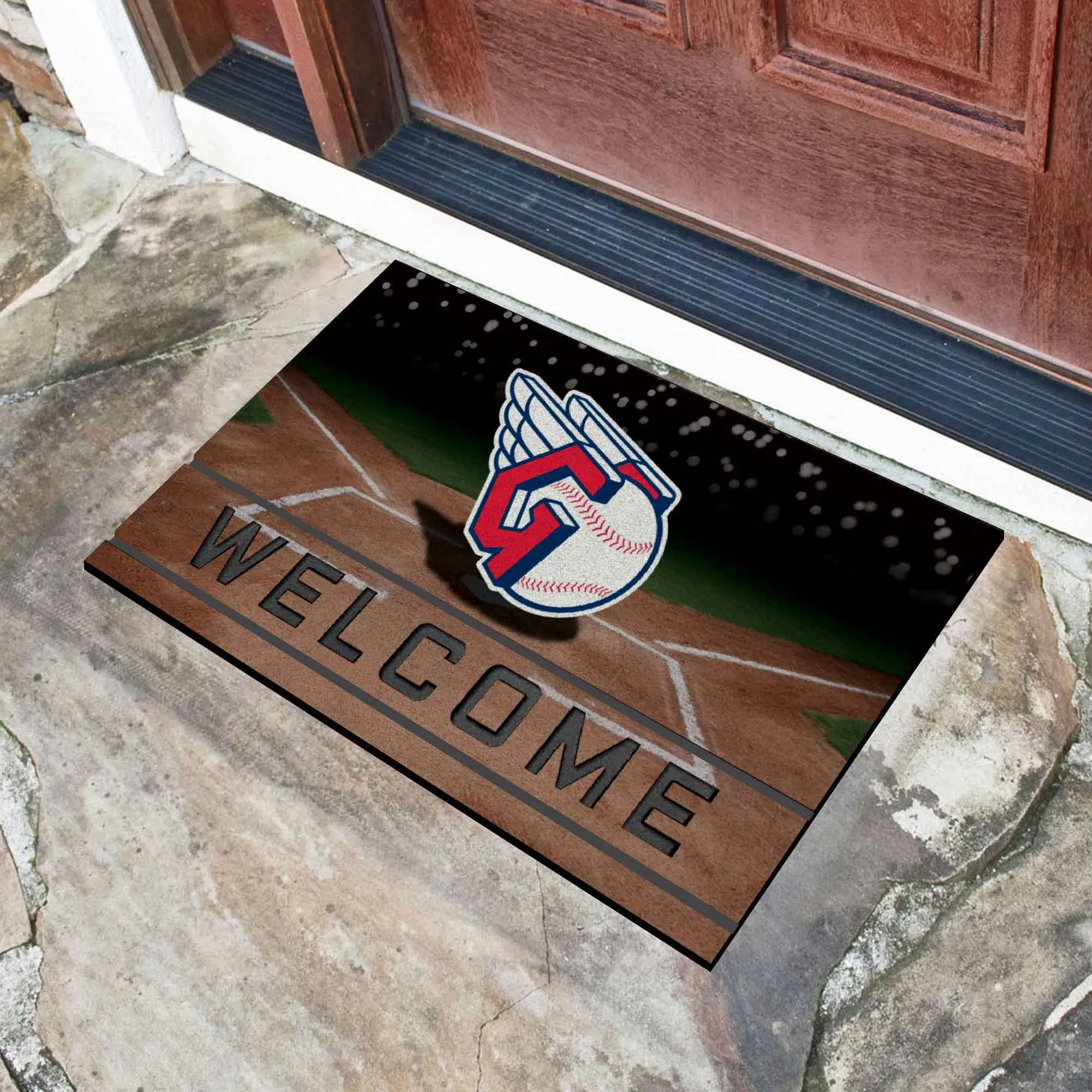 Cleveland Indians Rubber Door Mat - 18in. x 30in.