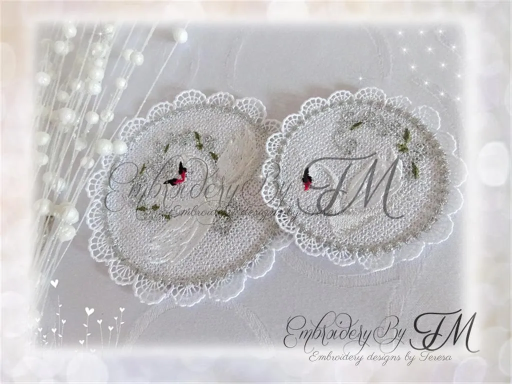 Coasters wedding with swans / two sizes