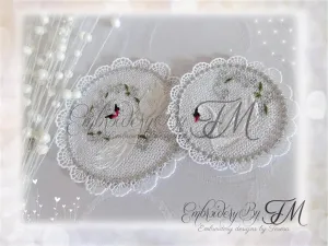 Coasters wedding with swans / two sizes