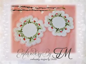 Coasters with strawberries 1 / two sizes