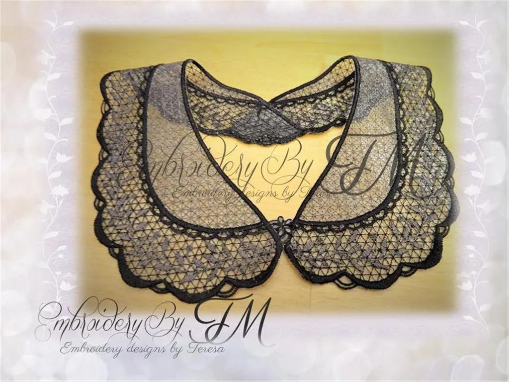 Collar  on  organza / three sizes / 6x10 hoop and 5x7 hoop