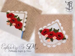 Corner bookmark FSL/ Poppies /4x4 hoop