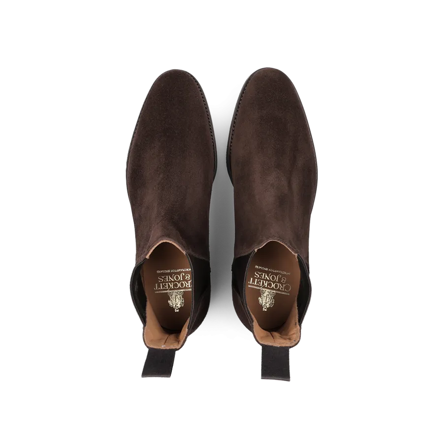 Dark Brown Suede Leather Chelsea VIII Boots