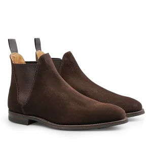 Dark Brown Suede Leather Chelsea VIII Boots
