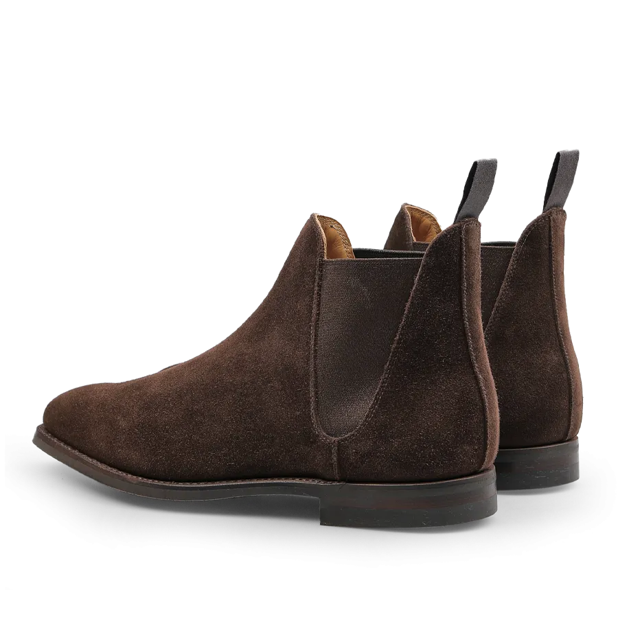 Dark Brown Suede Leather Chelsea VIII Boots