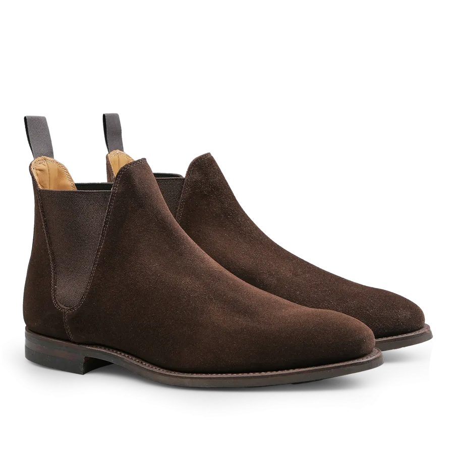 Dark Brown Suede Leather Chelsea VIII Boots