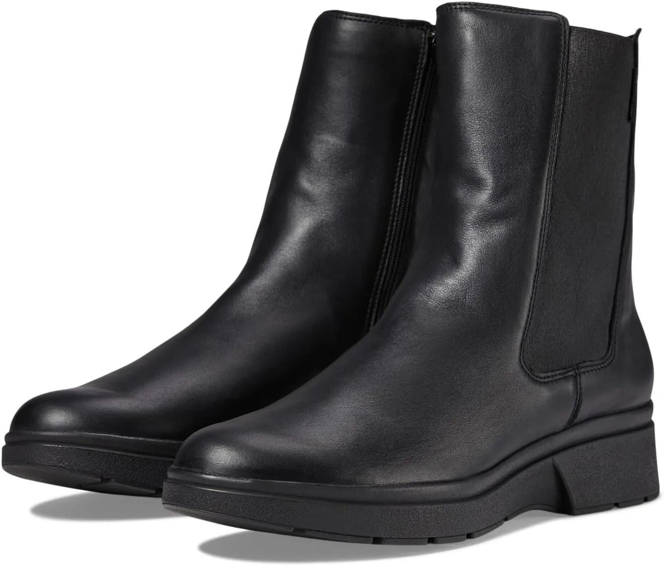 Delphina Mephisto Chelsea Boots, Black Silk Leather