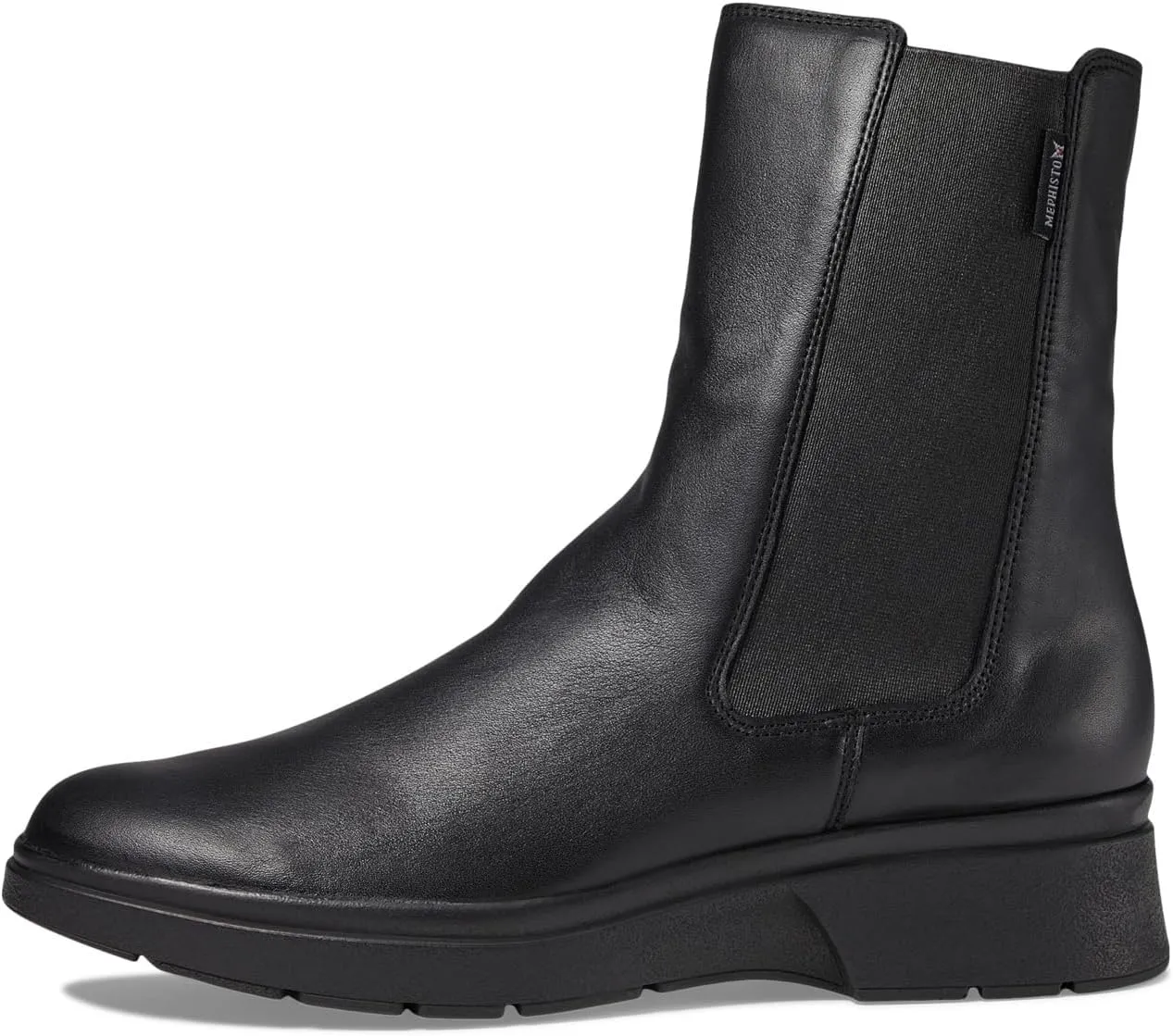 Delphina Mephisto Chelsea Boots, Black Silk Leather