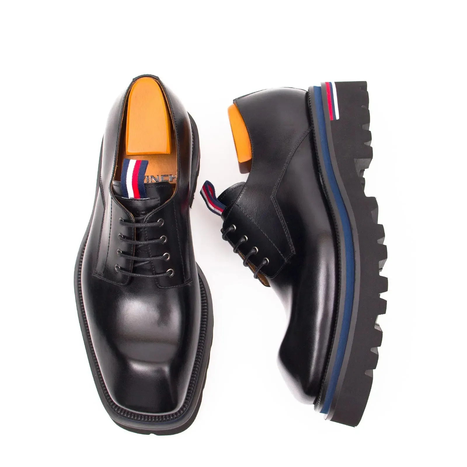 Derby Shoes Chunky 6cm heel boost Black