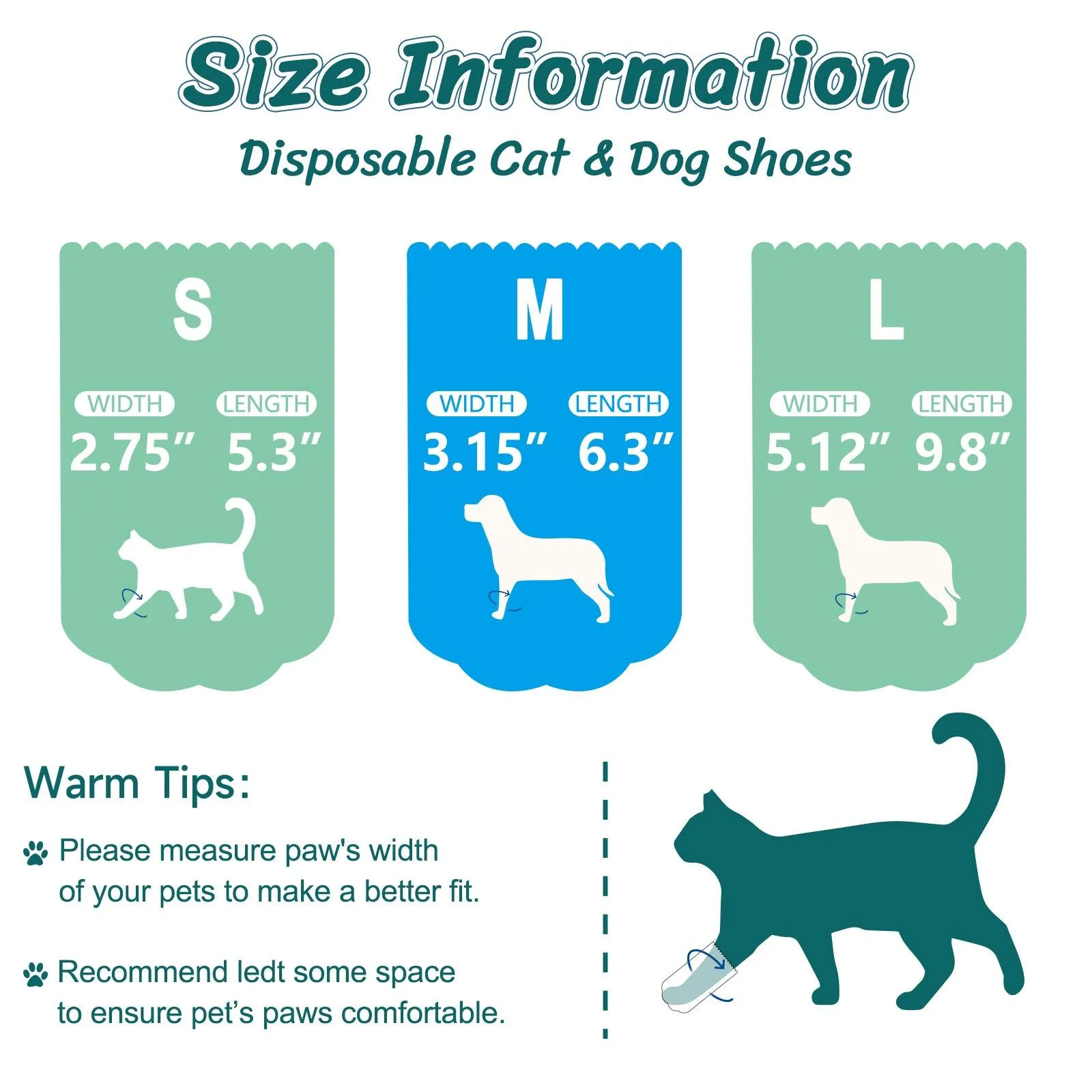 Disposable dog boots, keep your pet clean, waterproof outdoor, 1 Pack