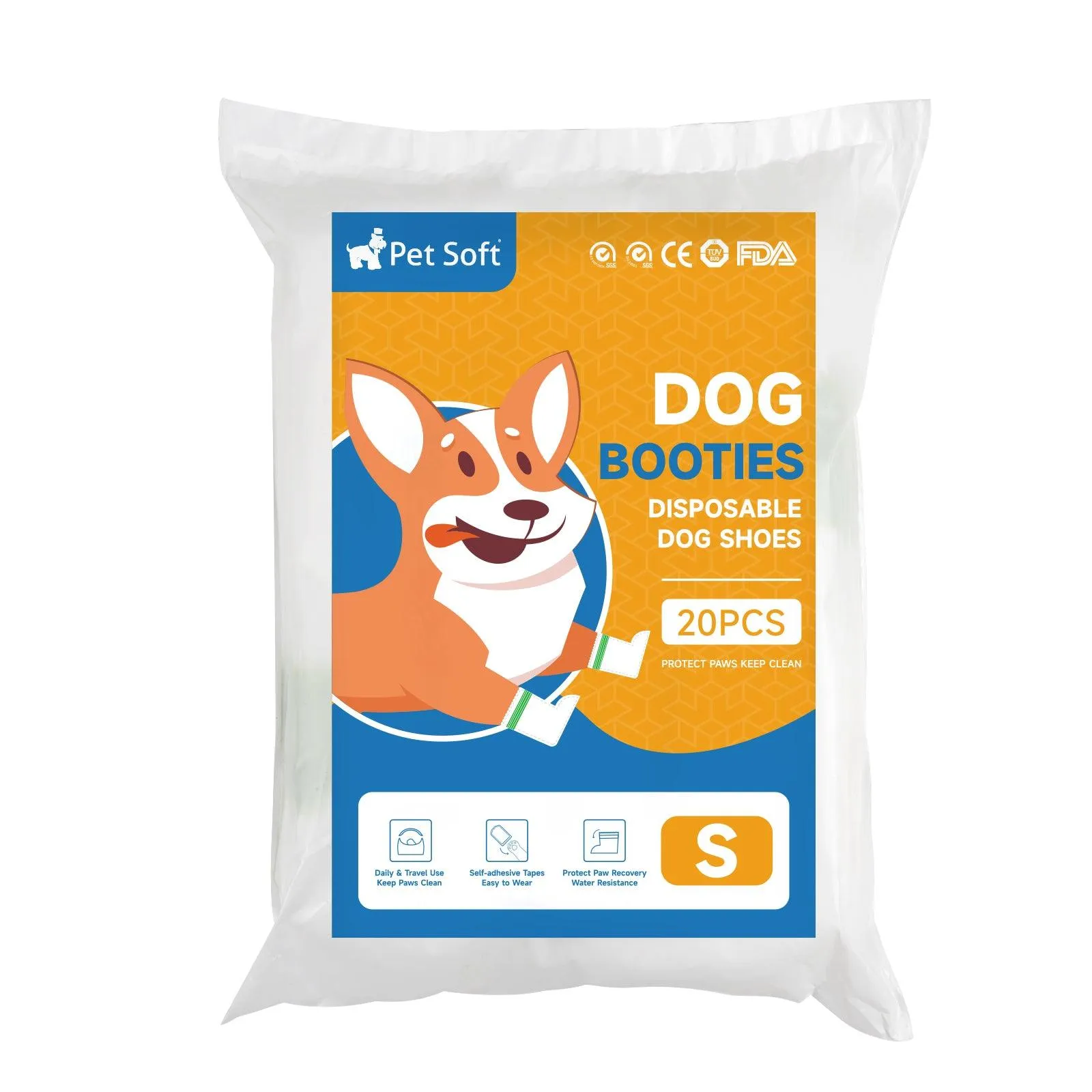 Disposable dog boots, keep your pet clean, waterproof outdoor, 1 Pack