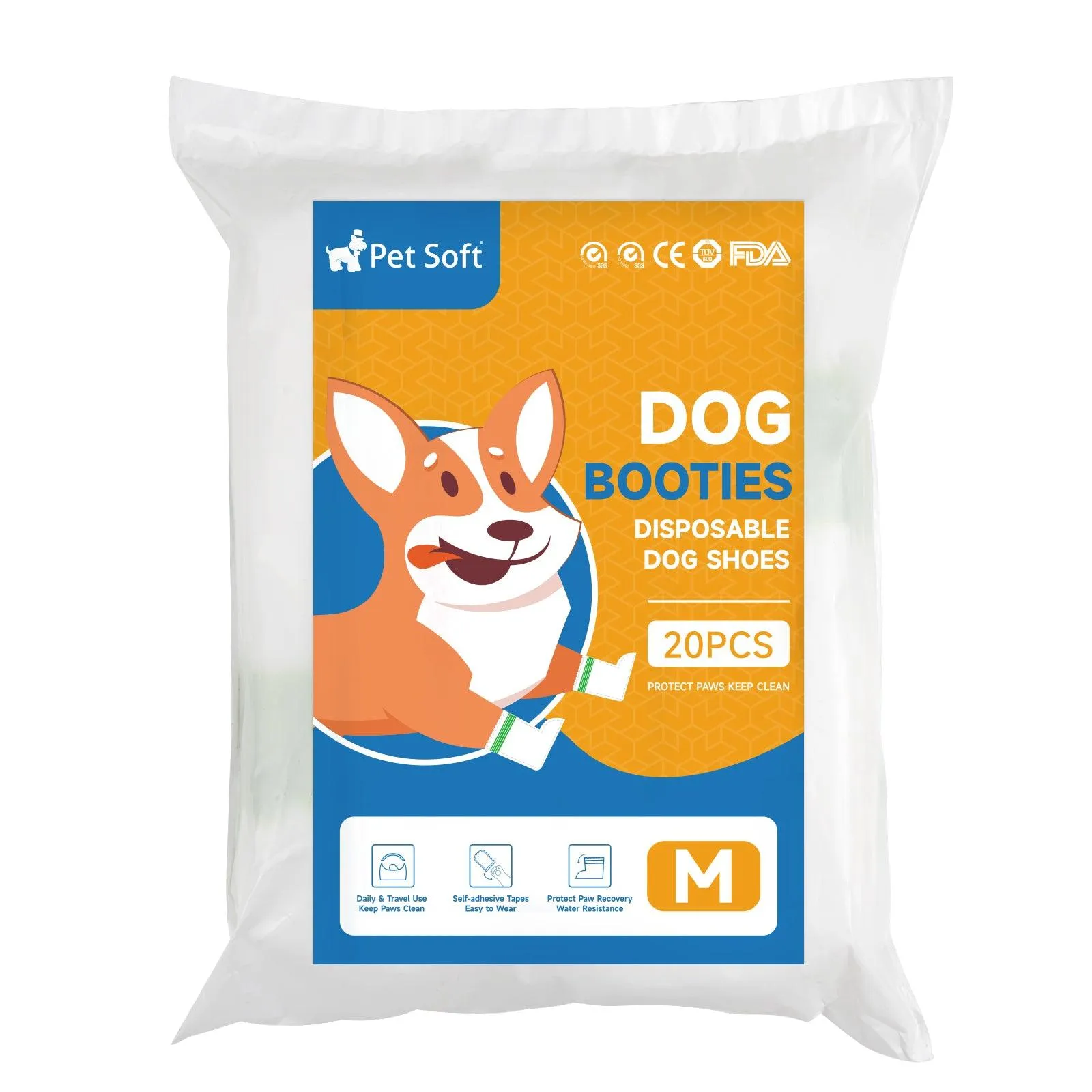 Disposable dog boots, keep your pet clean, waterproof outdoor, 1 Pack