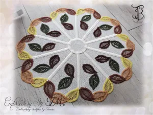 Doily with leaves/ 5x7 hoop