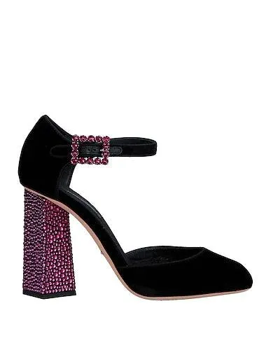 Dolce & Gabbana Black Velvet Crystal Pumps