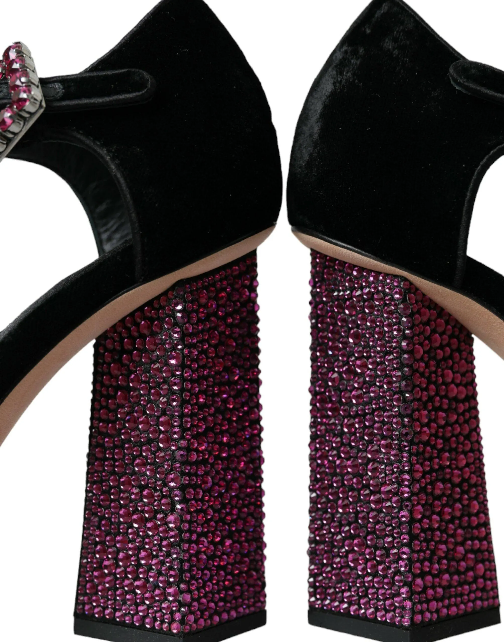 Dolce & Gabbana Black Velvet Crystal Pumps
